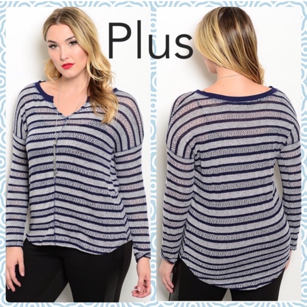 ✨3 Pack✨ Plus Size Navy Striped Sweater